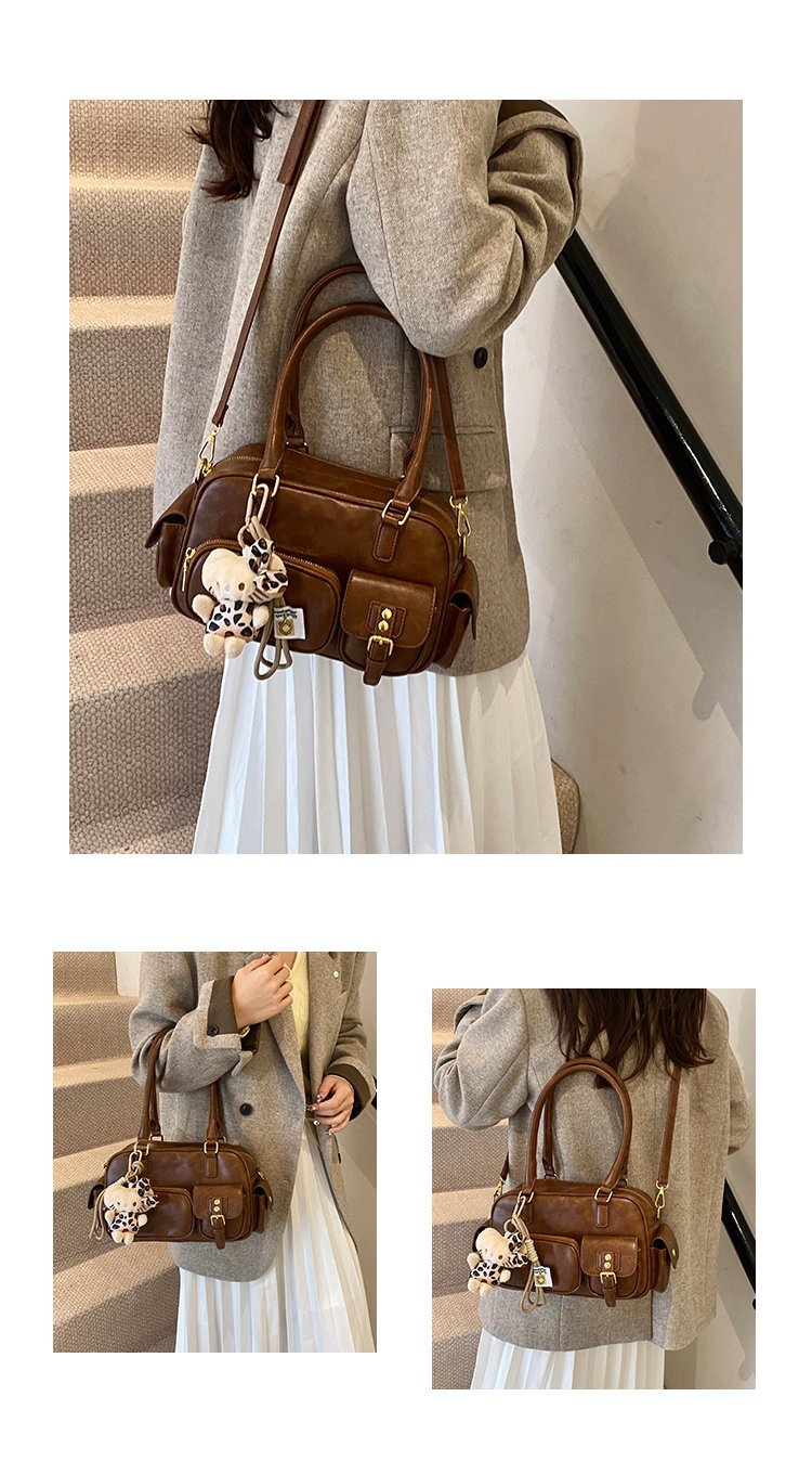 Women's PU Leather Pocket Shoulder Bag detail 3