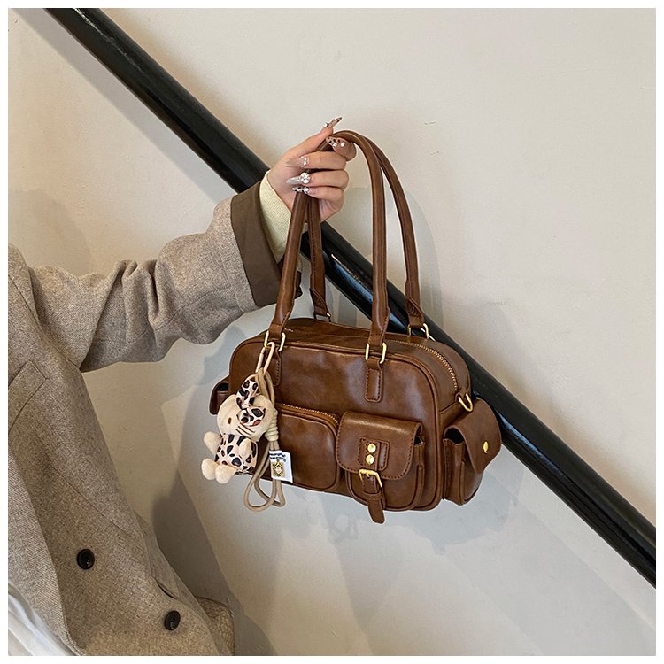 Women's PU Leather Pocket Shoulder Bag detail 39