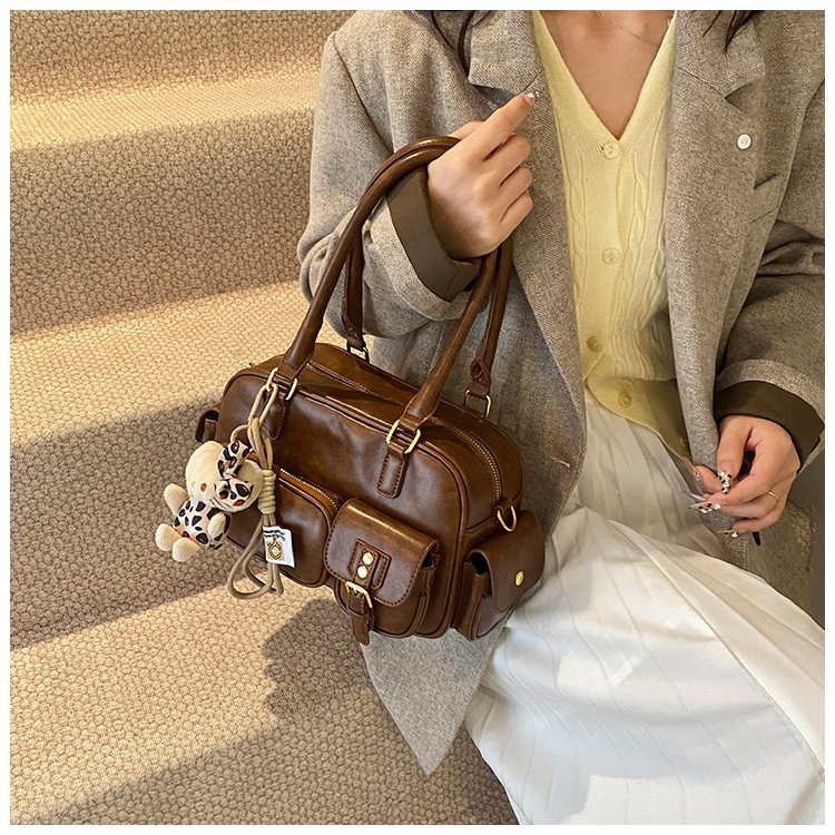 Women's PU Leather Pocket Shoulder Bag detail 40