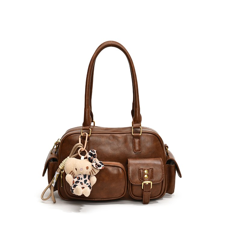 Women's PU Leather Pocket Shoulder Bag view 4
