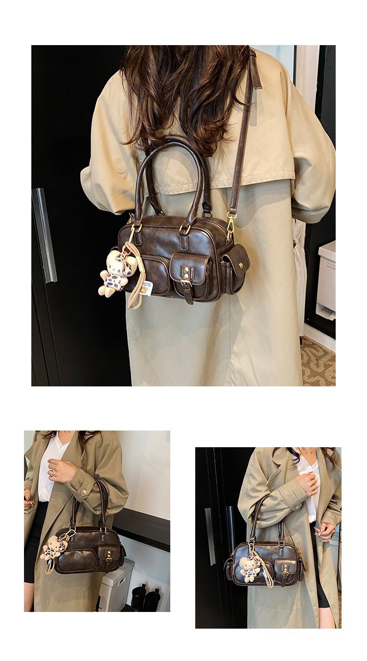 Women's PU Leather Pocket Shoulder Bag detail 5