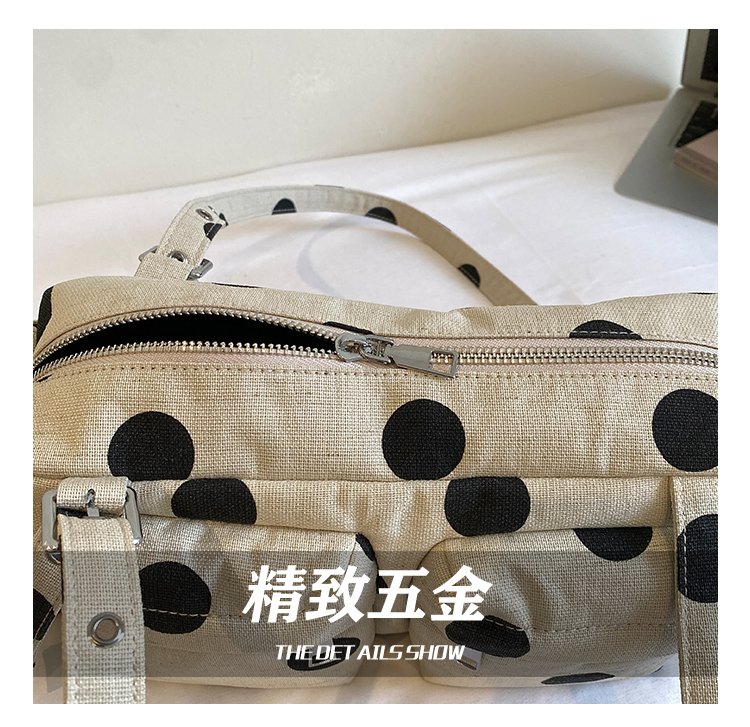 Women's Canvas Polka Dot Bow Crossbody Bag detail 9