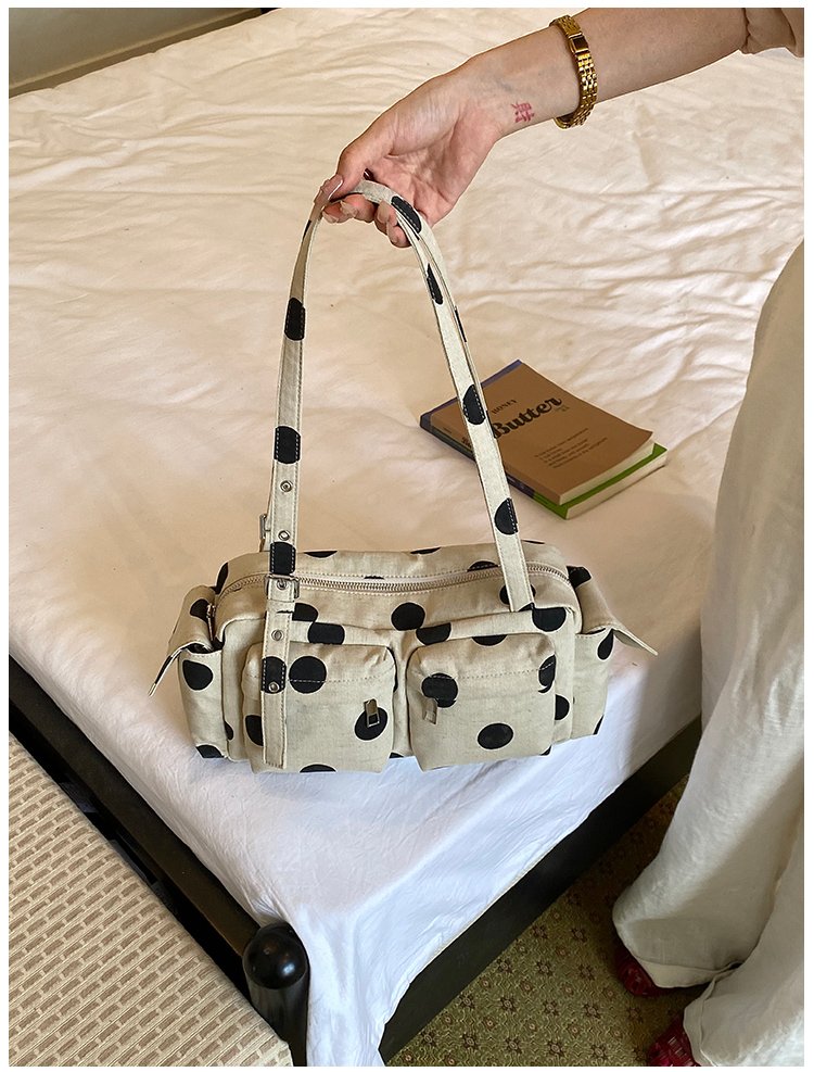 Women's Canvas Polka Dot Bow Crossbody Bag detail 10
