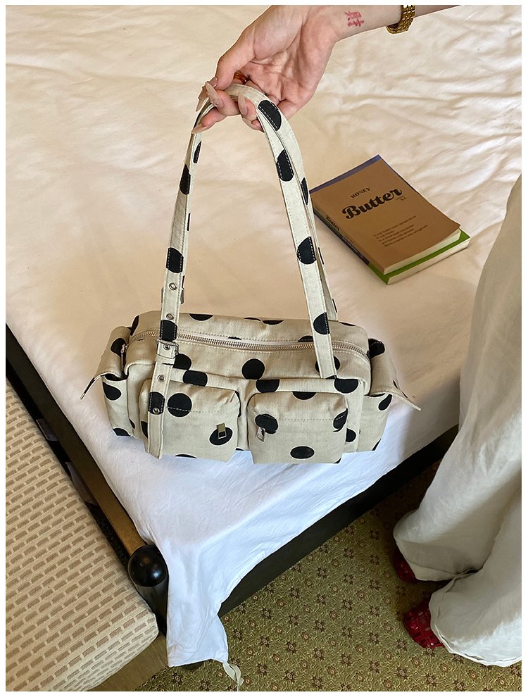 Women's Canvas Polka Dot Bow Crossbody Bag detail 13