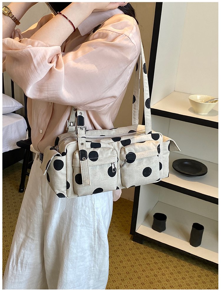 Women's Canvas Polka Dot Bow Crossbody Bag detail 14