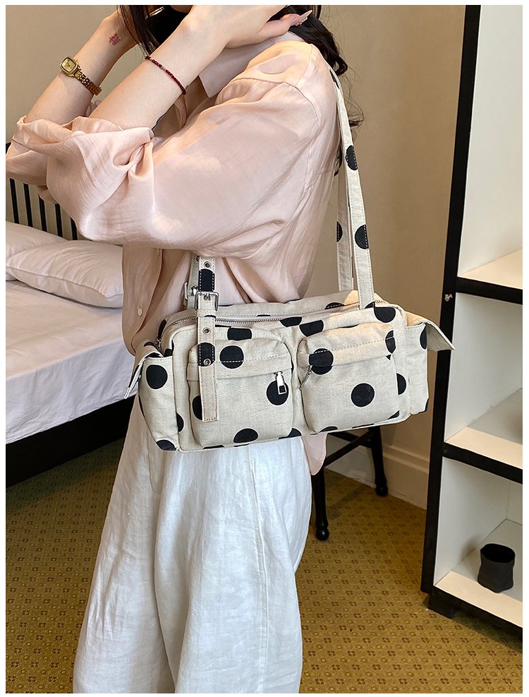 Women's Canvas Polka Dot Bow Crossbody Bag detail 15