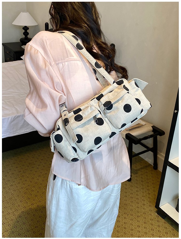 Women's Canvas Polka Dot Bow Crossbody Bag detail 16