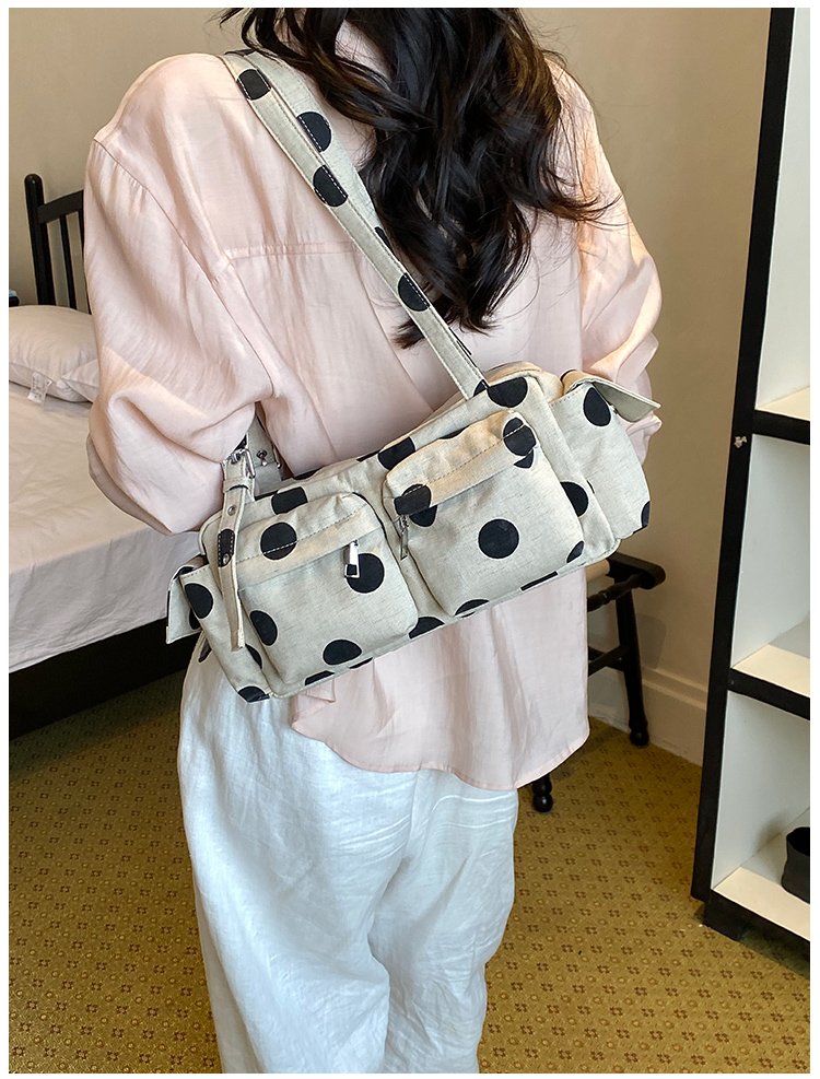 Women's Canvas Polka Dot Bow Crossbody Bag detail 17