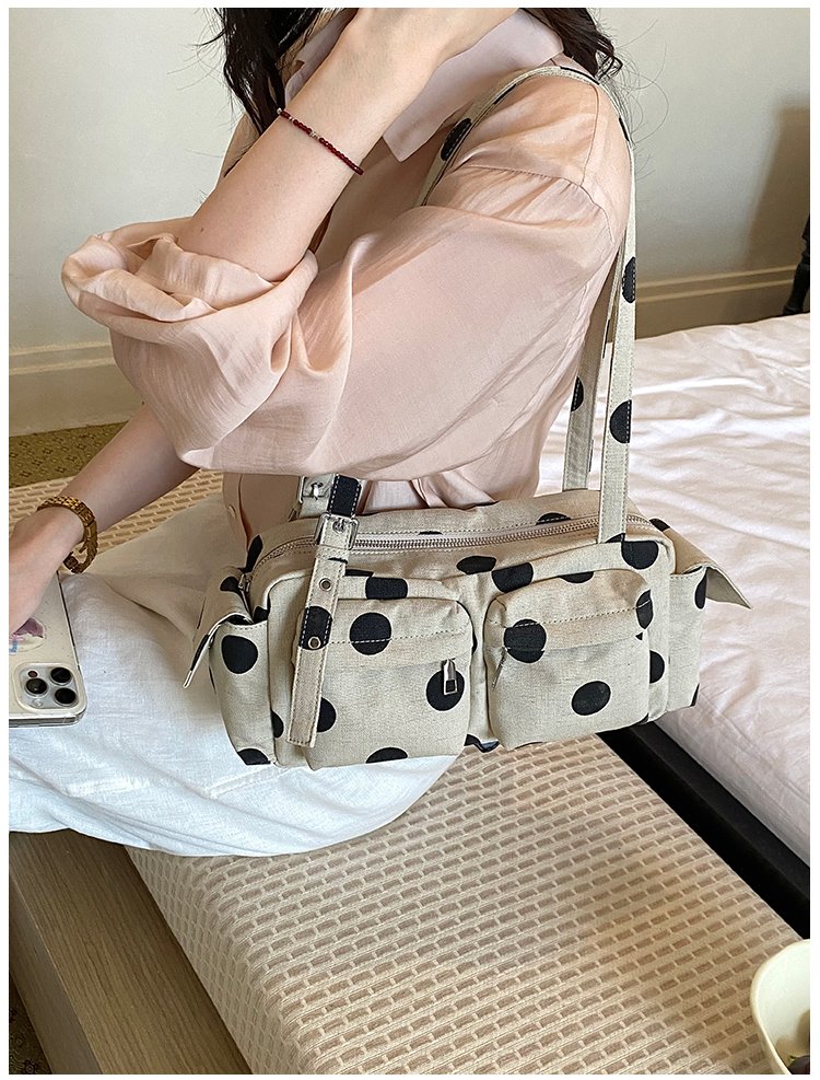 Women's Canvas Polka Dot Bow Crossbody Bag detail 18