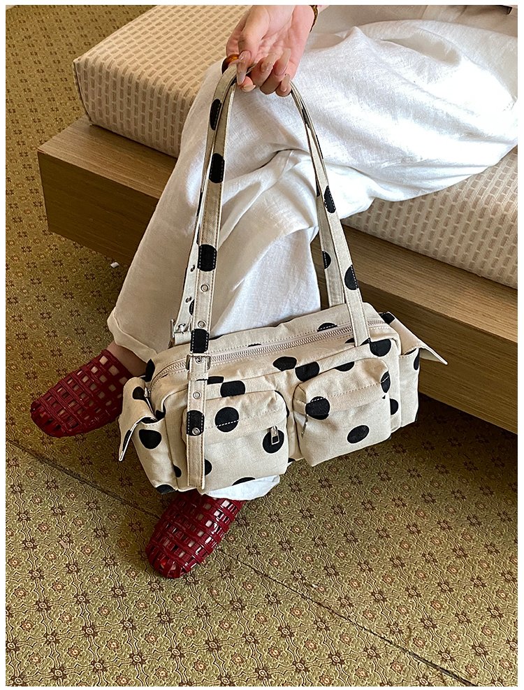 Women's Canvas Polka Dot Bow Crossbody Bag detail 19