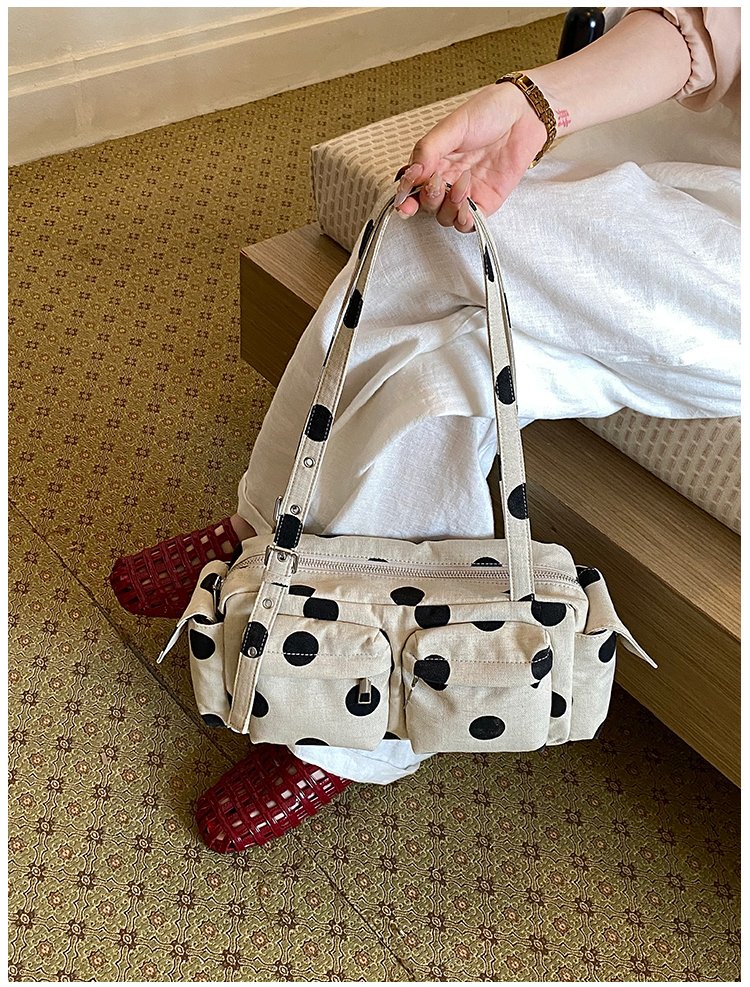 Women's Canvas Polka Dot Bow Crossbody Bag detail 20
