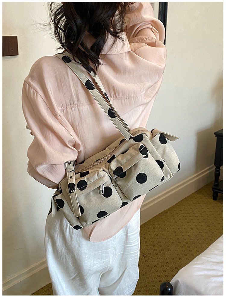 Women's Canvas Polka Dot Bow Crossbody Bag detail 23