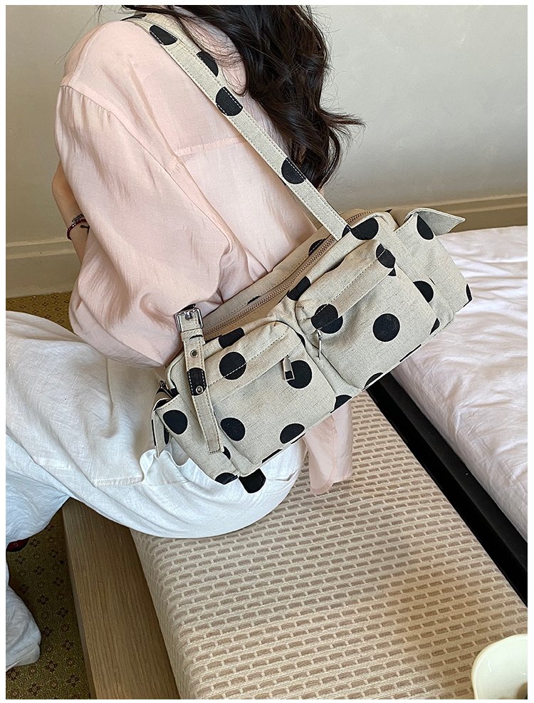 Women's Canvas Polka Dot Bow Crossbody Bag detail 24