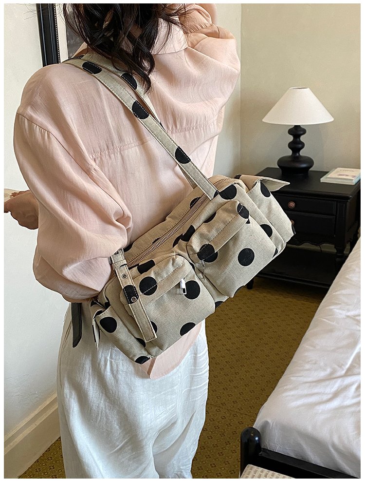 Women's Canvas Polka Dot Bow Crossbody Bag detail 25