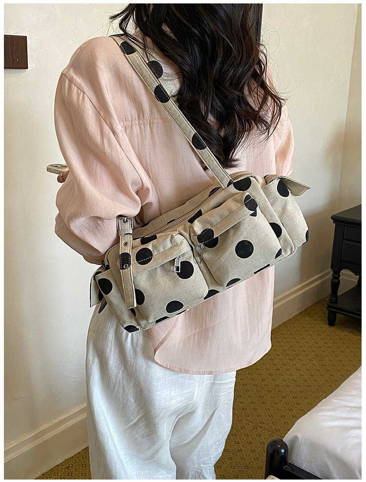 Women's Canvas Polka Dot Bow Crossbody Bag detail 26