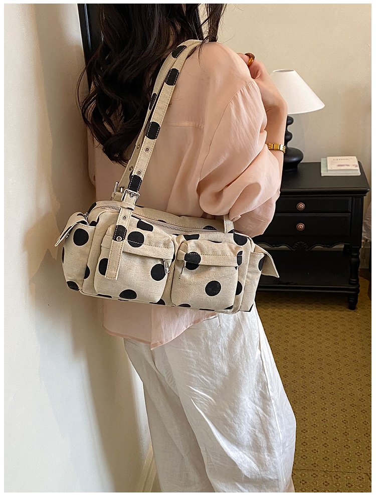 Women's Canvas Polka Dot Bow Crossbody Bag detail 28