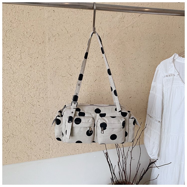 Women's Canvas Polka Dot Bow Crossbody Bag detail 2