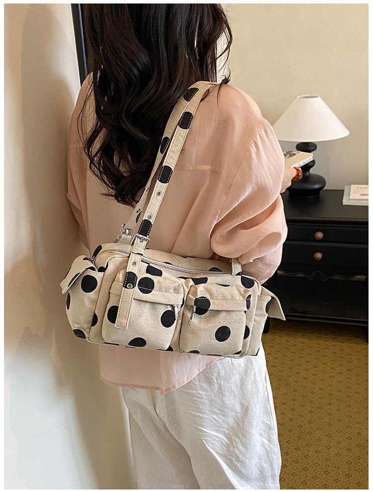 Women's Canvas Polka Dot Bow Crossbody Bag detail 30