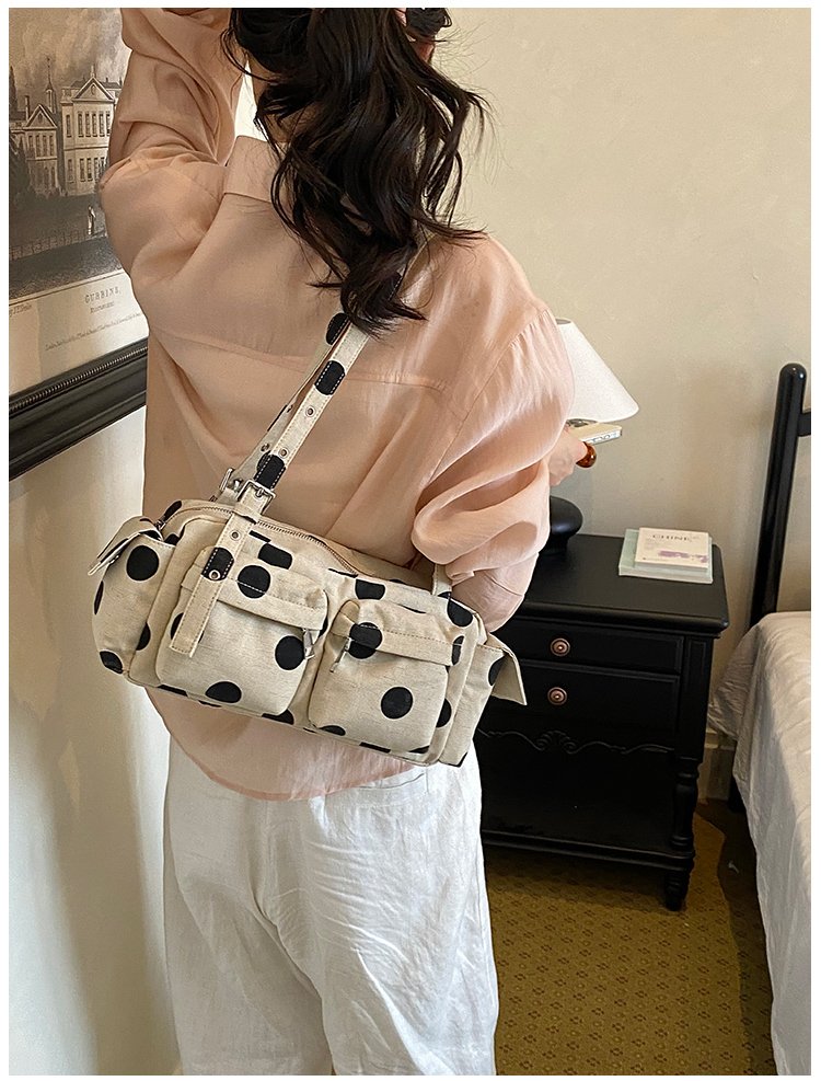 Women's Canvas Polka Dot Bow Crossbody Bag detail 31