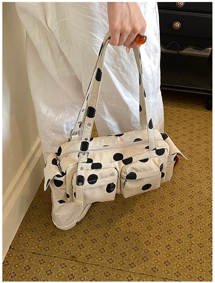 Women's Canvas Polka Dot Bow Crossbody Bag detail 32