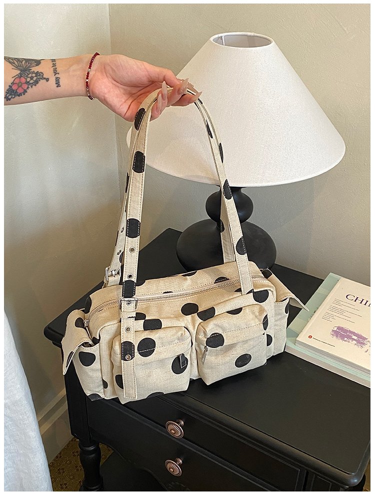 Women's Canvas Polka Dot Bow Crossbody Bag detail 33