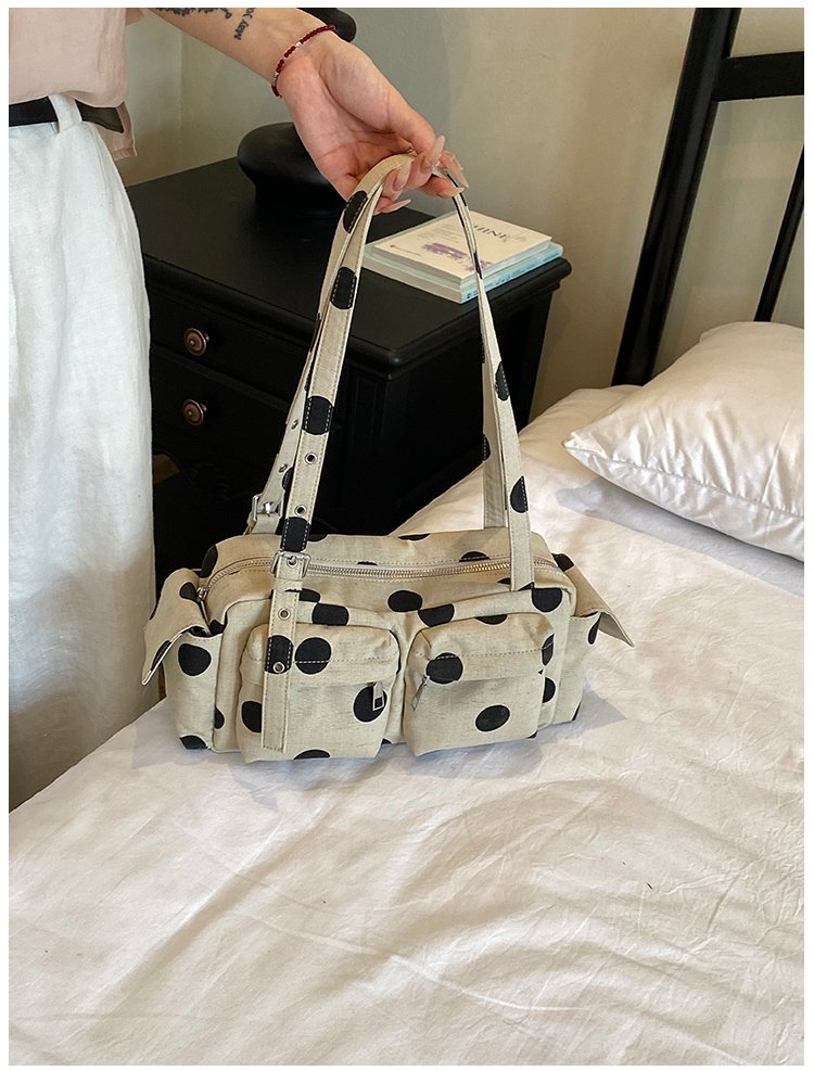 Women's Canvas Polka Dot Bow Crossbody Bag detail 34