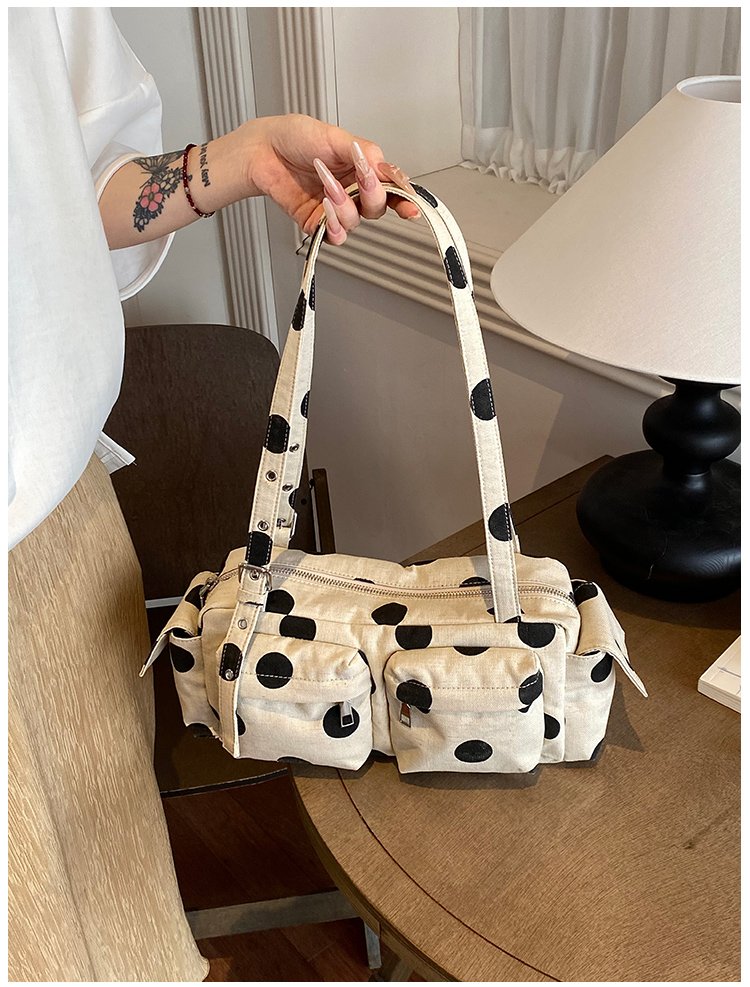 Women's Canvas Polka Dot Bow Crossbody Bag detail 35