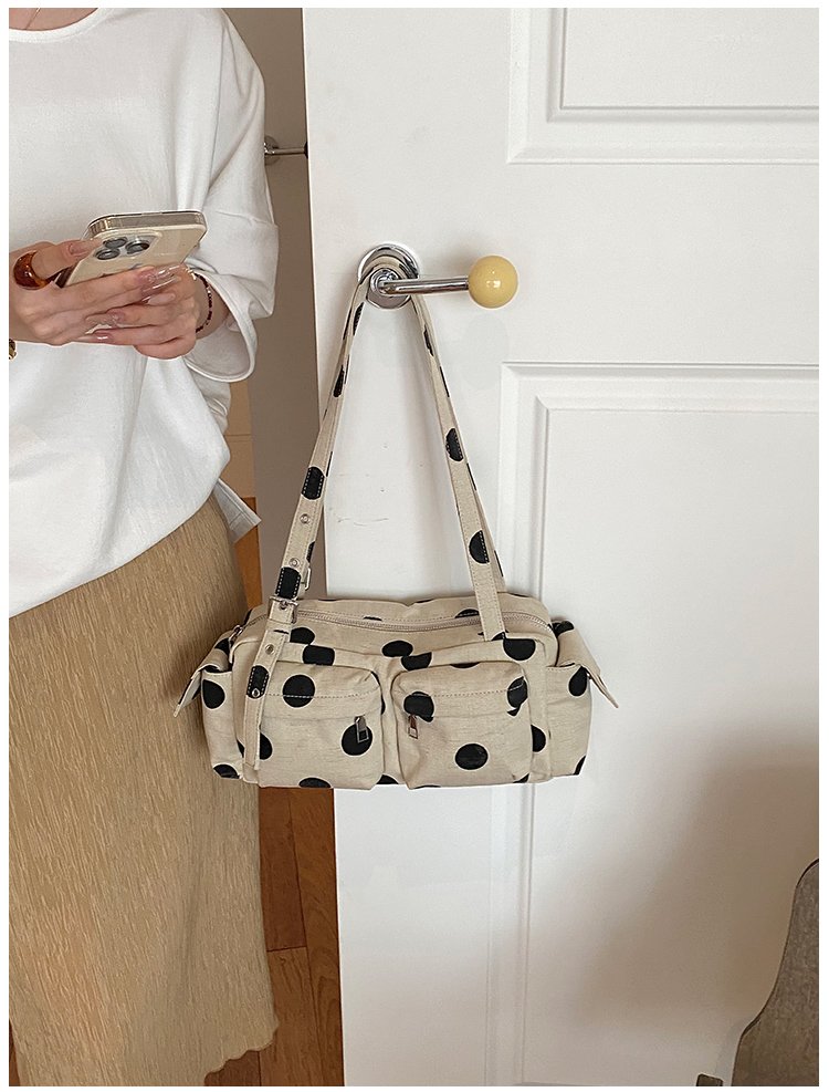 Women's Canvas Polka Dot Bow Crossbody Bag detail 36