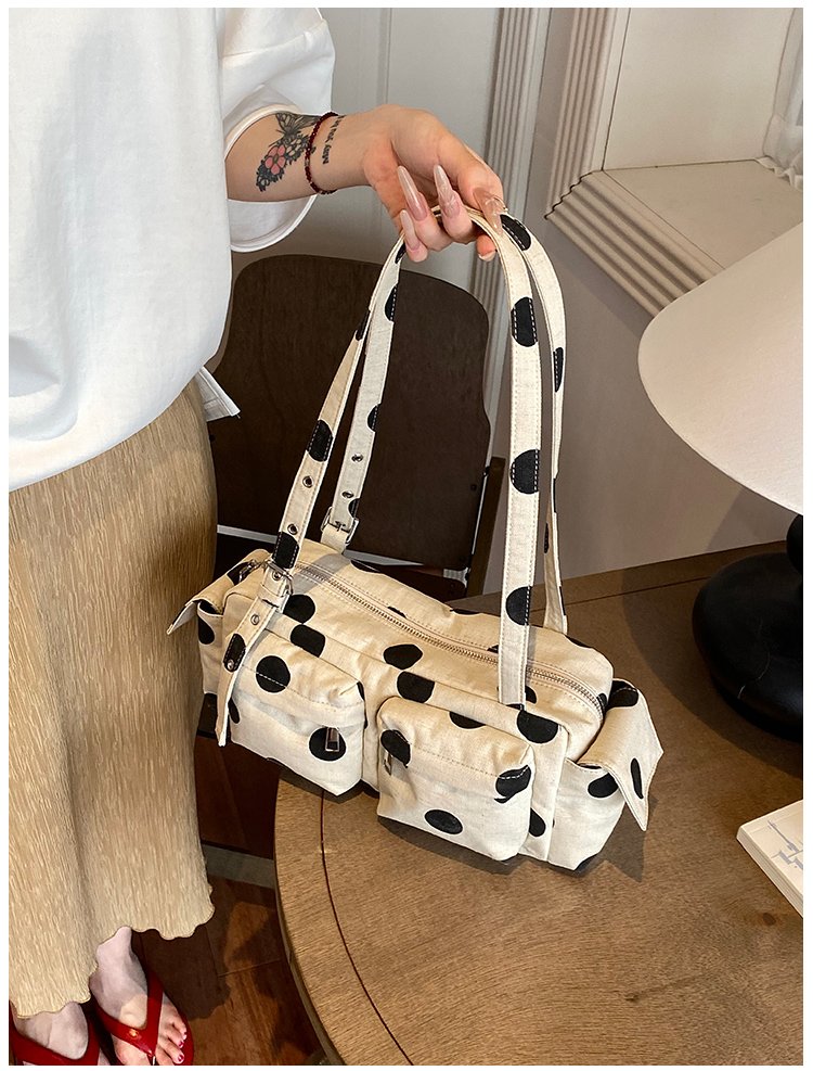 Women's Canvas Polka Dot Bow Crossbody Bag detail 37