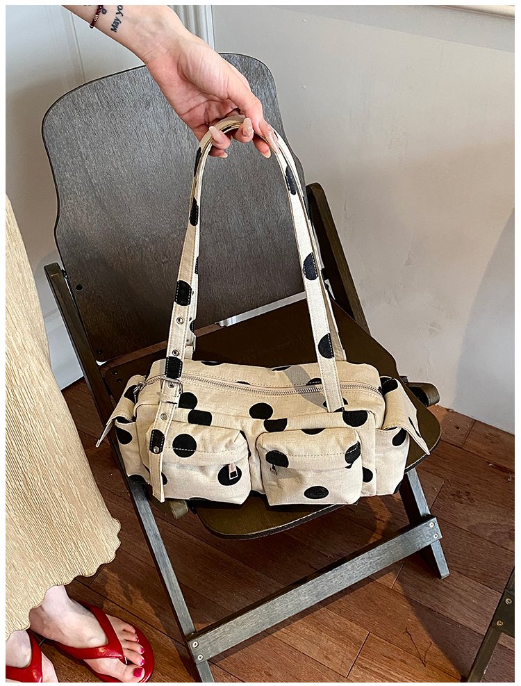 Women's Canvas Polka Dot Bow Crossbody Bag detail 38