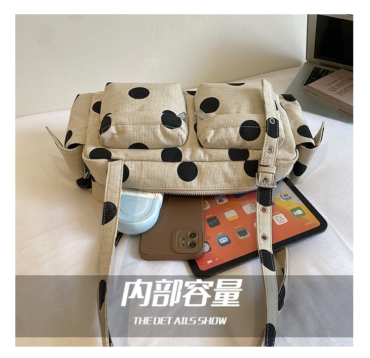 Women's Canvas Polka Dot Bow Crossbody Bag detail 6