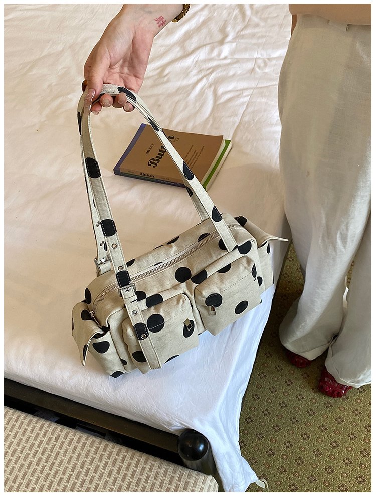 Women's Canvas Polka Dot Bow Crossbody Bag detail 8