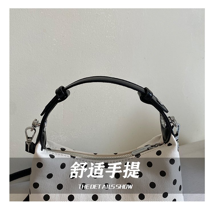 Women's PU Leather Polka Dot Crescent Shoulder Bag detail 10
