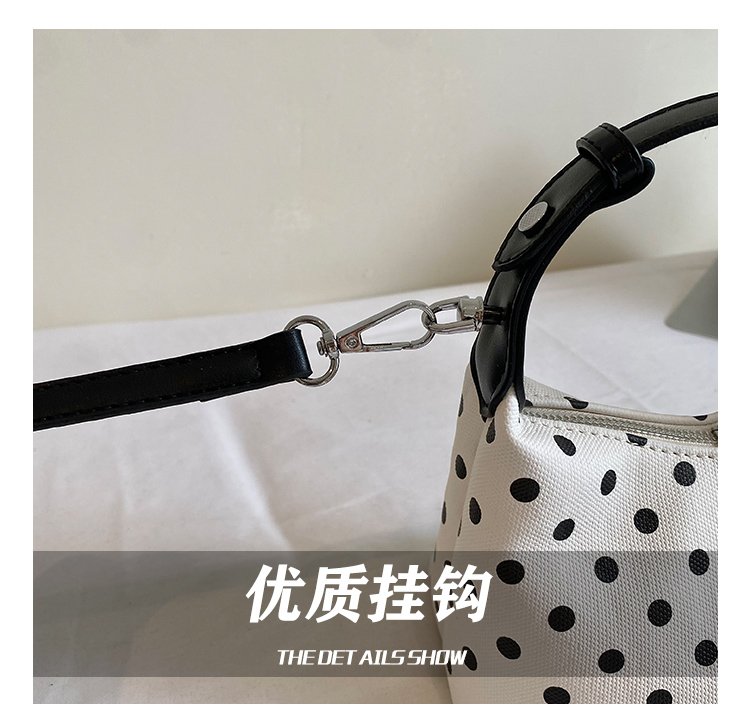 Women's PU Leather Polka Dot Crescent Shoulder Bag detail 11