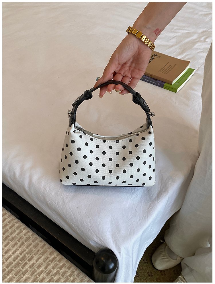 Women's PU Leather Polka Dot Crescent Shoulder Bag detail 12