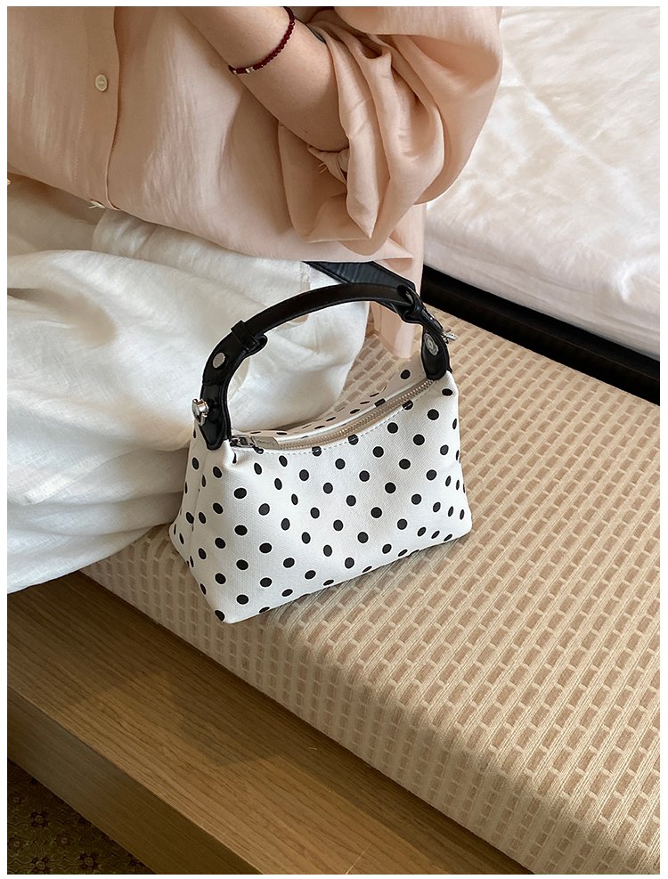 Women's PU Leather Polka Dot Crescent Shoulder Bag detail 15