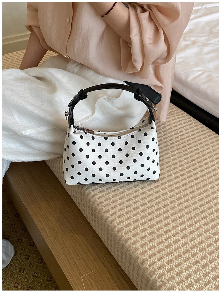Women's PU Leather Polka Dot Crescent Shoulder Bag detail 17