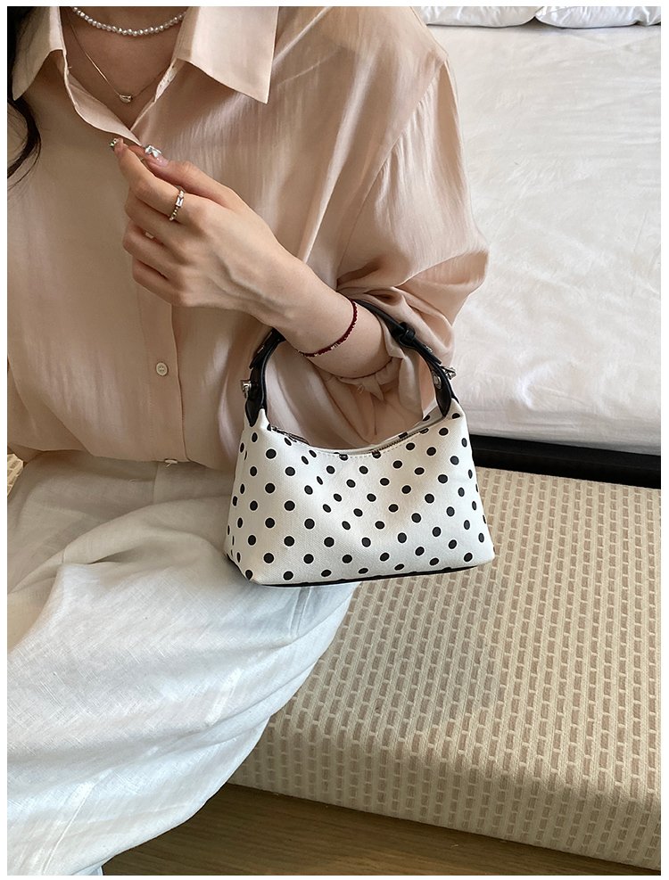 Women's PU Leather Polka Dot Crescent Shoulder Bag detail 18