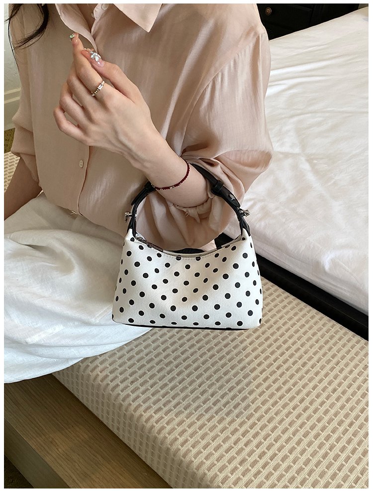 Women's PU Leather Polka Dot Crescent Shoulder Bag detail 19
