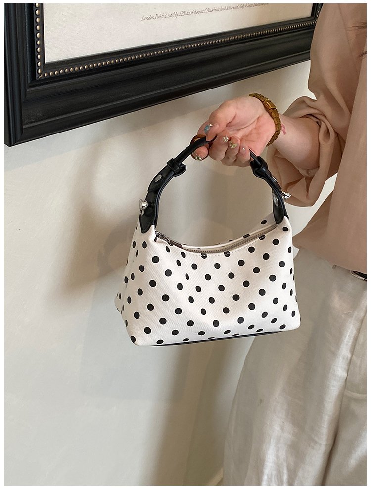 Women's PU Leather Polka Dot Crescent Shoulder Bag detail 20