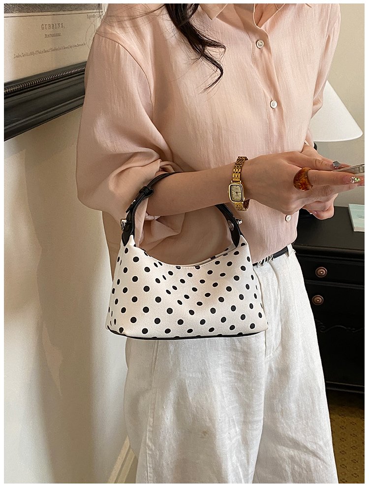 Women's PU Leather Polka Dot Crescent Shoulder Bag detail 21