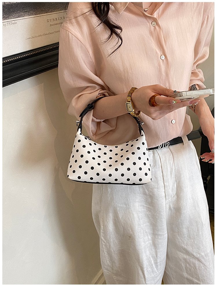 Women's PU Leather Polka Dot Crescent Shoulder Bag detail 22
