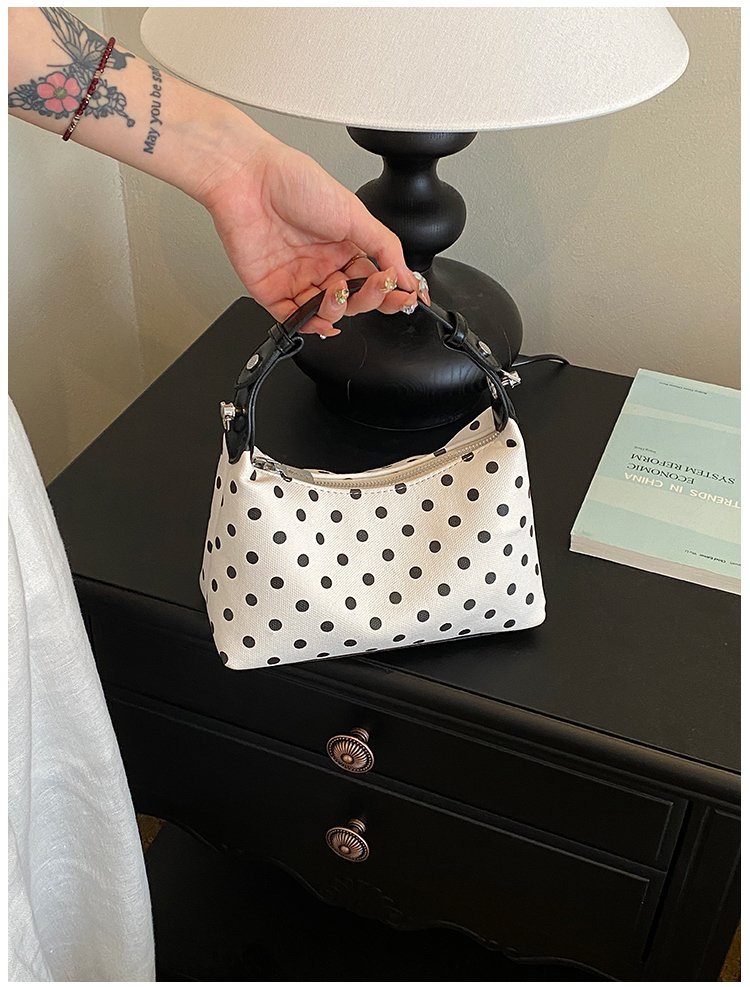 Women's PU Leather Polka Dot Crescent Shoulder Bag detail 24