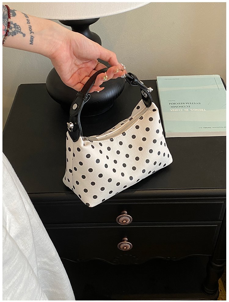 Women's PU Leather Polka Dot Crescent Shoulder Bag detail 25