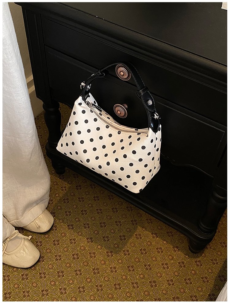 Women's PU Leather Polka Dot Crescent Shoulder Bag detail 26