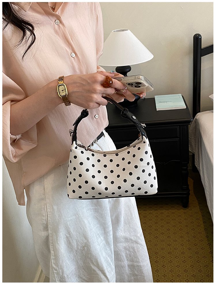 Women's PU Leather Polka Dot Crescent Shoulder Bag detail 27