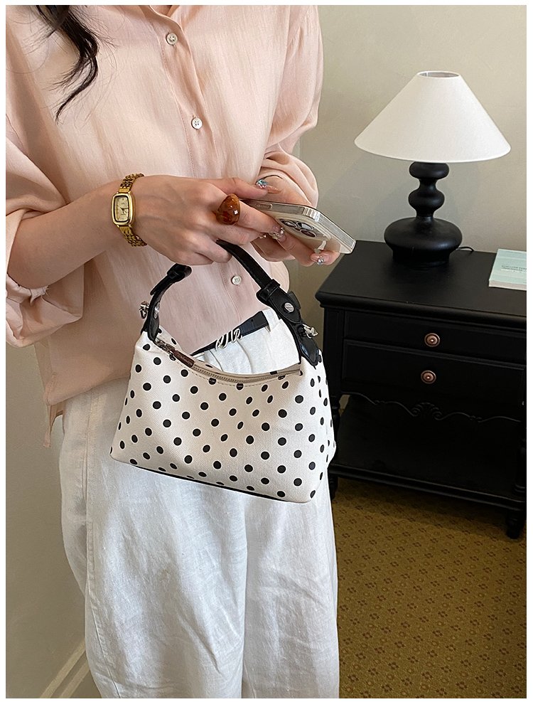 Women's PU Leather Polka Dot Crescent Shoulder Bag detail 28