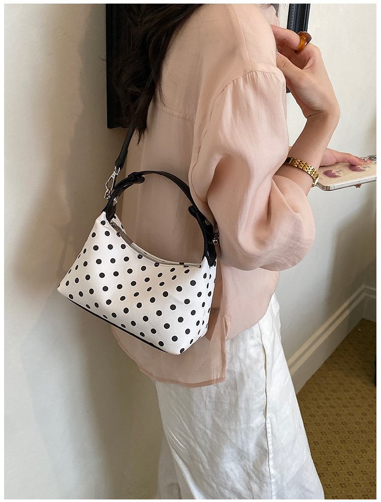 Women's PU Leather Polka Dot Crescent Shoulder Bag detail 29
