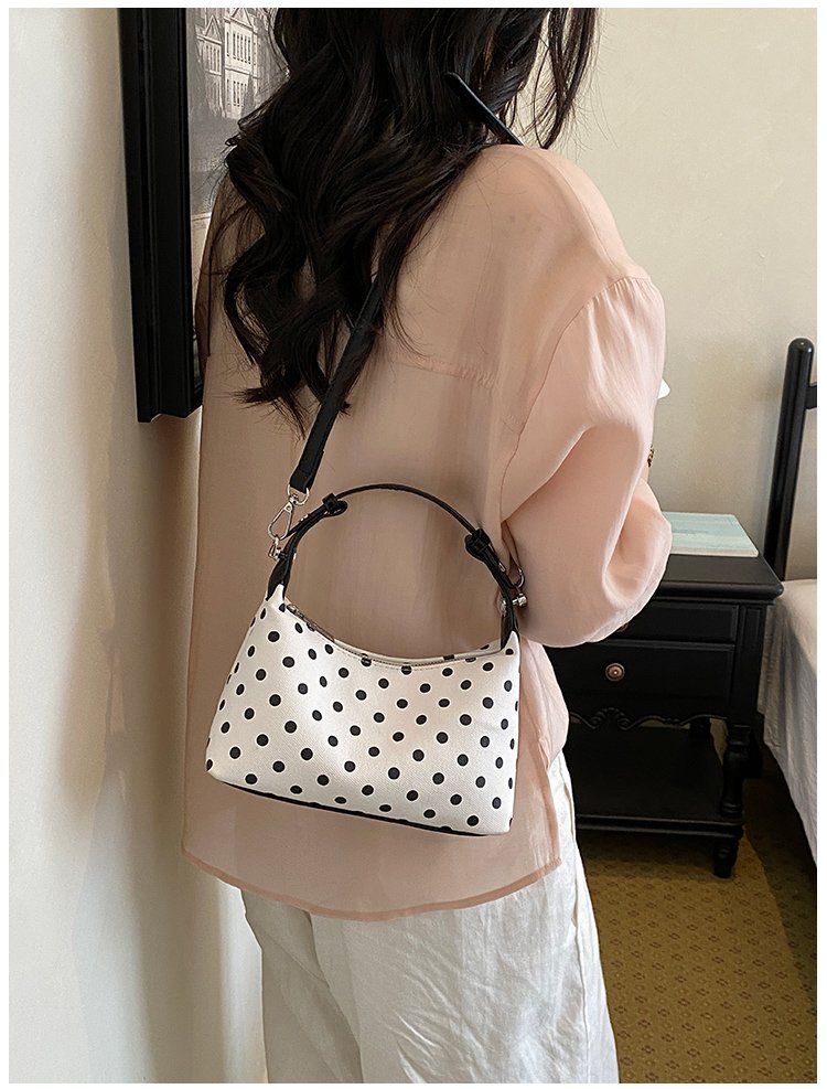 Women's PU Leather Polka Dot Crescent Shoulder Bag detail 30