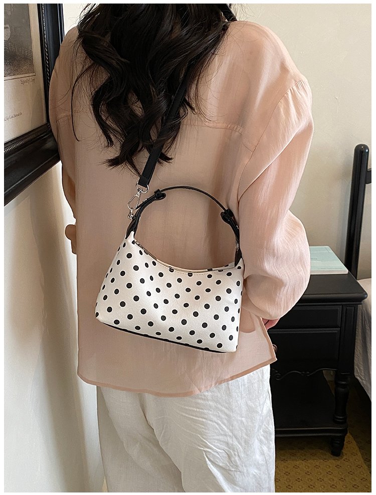 Women's PU Leather Polka Dot Crescent Shoulder Bag detail 31